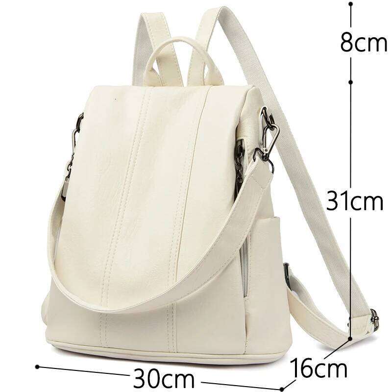 NEW Anti theft Backpack Purses High Quality Soft Leather Female Vintage Bag School Bags Travel Bagpack Ladies Bookbag Rucksack