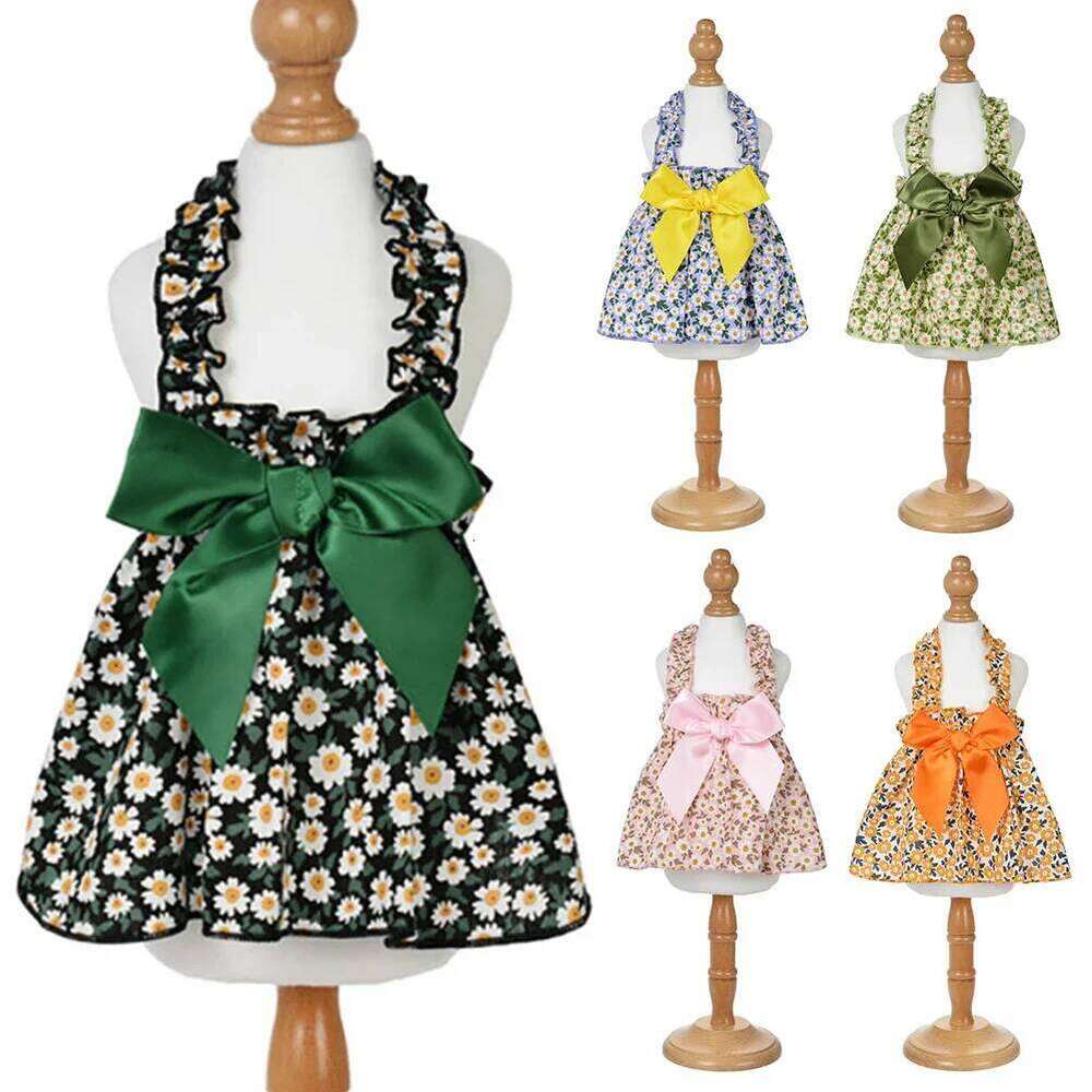 Floral Princess Dress Spring Dog Clothes Sweet Pet Clothing Bichon Yorkshire Cute Printed Puppy Cat Thin Skirt H260130