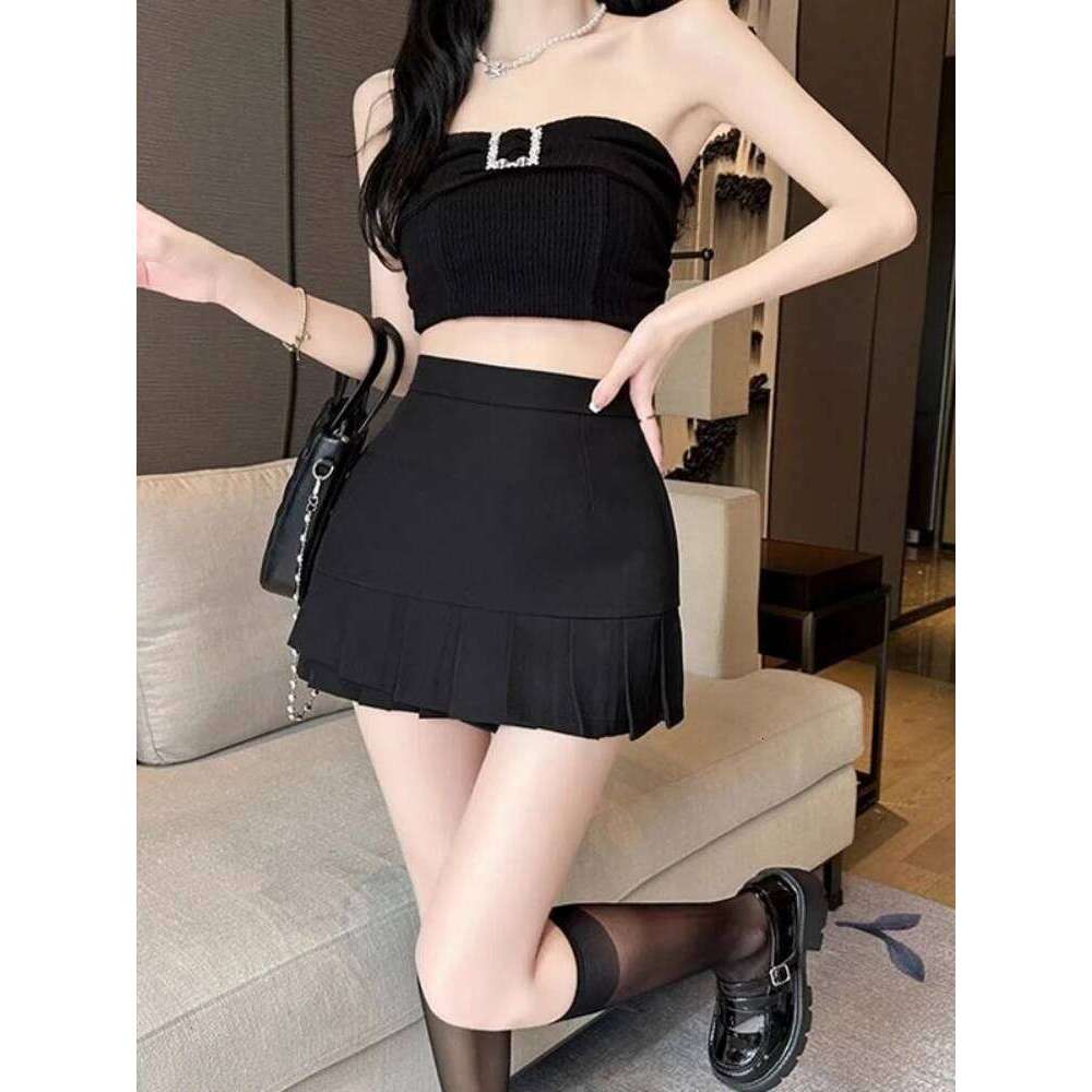 Pleated Skirts Women Mini Asymmetrical Hip Wrapped A-line Summer Solid All-match High Waist Hot Girls Y2k Streetwear Ins Sexy XJ260131