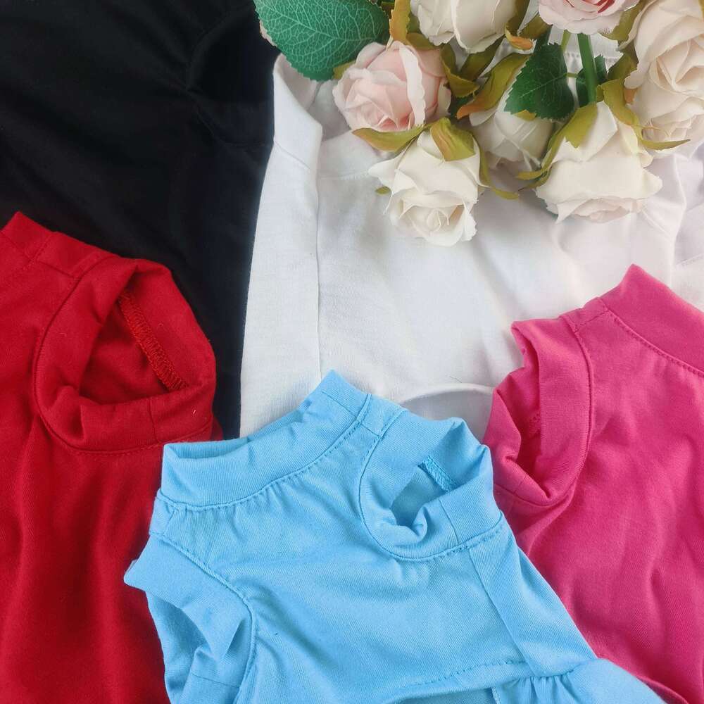 Tank Top Spring Summer Thin Model Skirt Small Dog Pets Teddy Bearish Schnauzer Cat Solid-Colored Clothes H260129