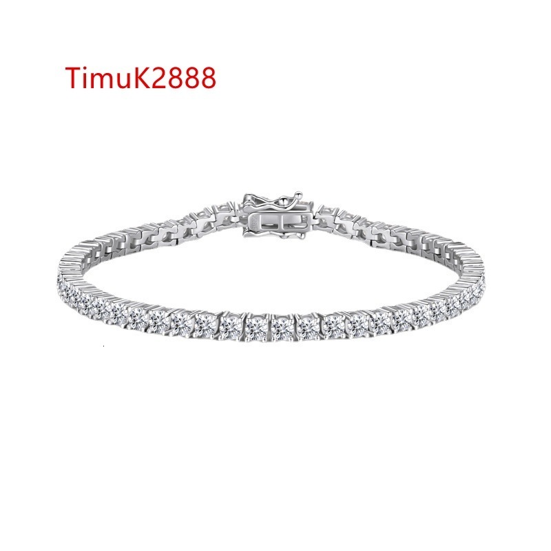 Moissanite Fashion Jewelry 3MM4MM5MM Womens Tennis Bracelet Sterling Silver 14k White Gold Stacked Tennis Bracelet Free Shipping