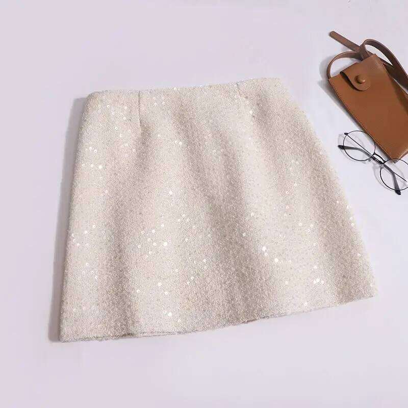 Short Pink Sequin Skirts Sweet Slim Sexy Faldas Mujer Moda 2026 Jupe Korean Black Office Lady Clothes Ropa XJ260131