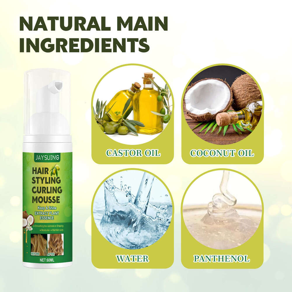 Jaysuing Fluffy Hair Anti-Frizz Curl Moisturizing Care Foam Styling Mousse S260131