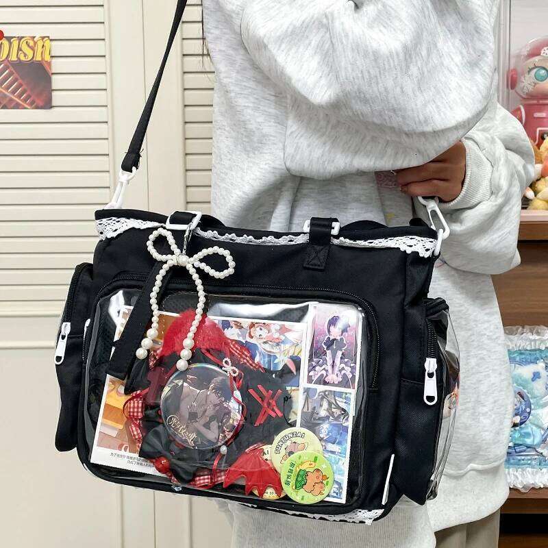 Japan Style Ins New Crossbody Candy Color Kawaii Girl Transparent Bar Pain Fashion Lace Lightweight Women Shoulder Bag XJ260131