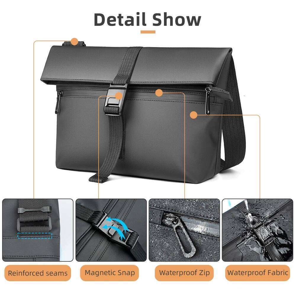 HcanKcan Fashion Men's Shoulder Fit 13'' Ipad Lightweight Daily Women's Messenger Bag Waterproof Travel Crossbody Work Pack XJ2601