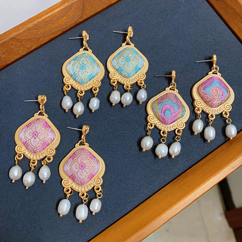 Exquisite New Chinese Style Handmade Tassel Earrings With Colorful Design Pearl Earrings High Quality Gifts Versatile Earrings