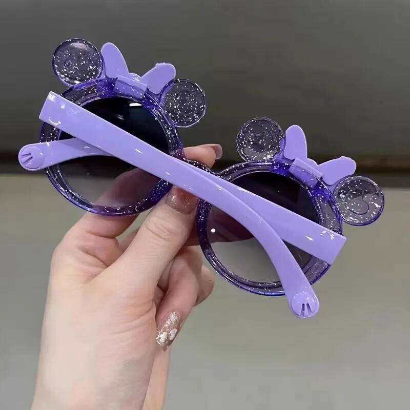 New Cute Crystal Bow Girls Children Sunglasses Fashion Trend Personalized Cartoon Sun Glasses Kids Shiny Eyewear H260130