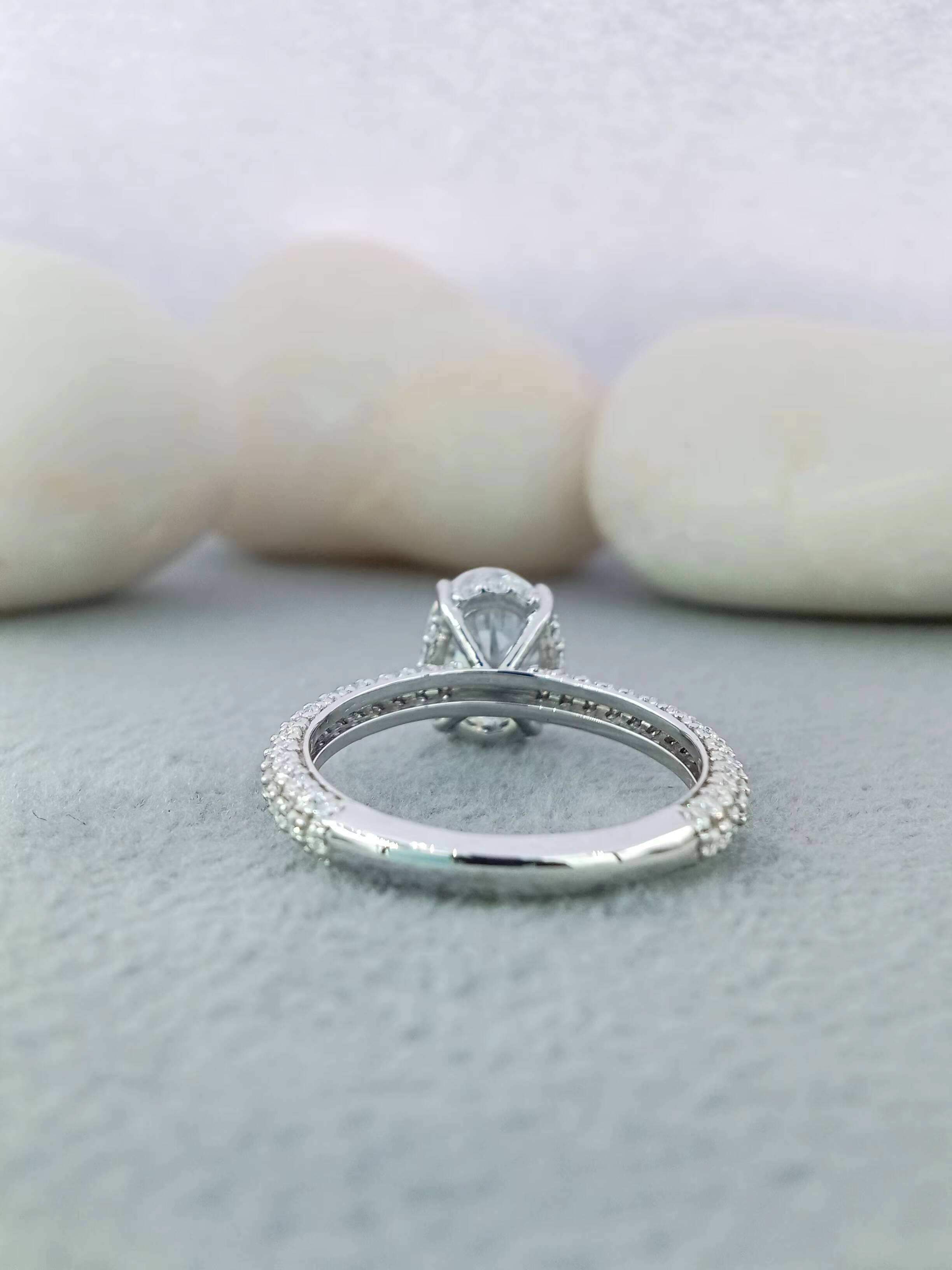 Womens Fine Solitaire Lab Grown Filled 2ct Brilliant Cut Diamond 14k 18k Gold Engagement Wedding Ring for Certified Trendy