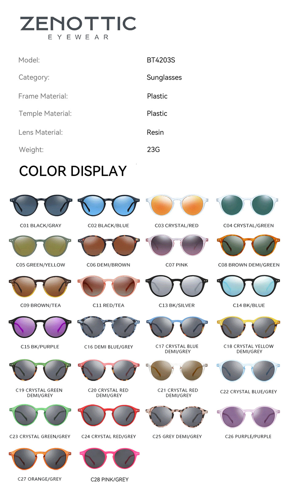 ZENOTTIC S Size Retro Circular Polarized Sunglasses 2026 Men Women Vintage Small Round Sun Glasses UV400 Goggles Shades 260126