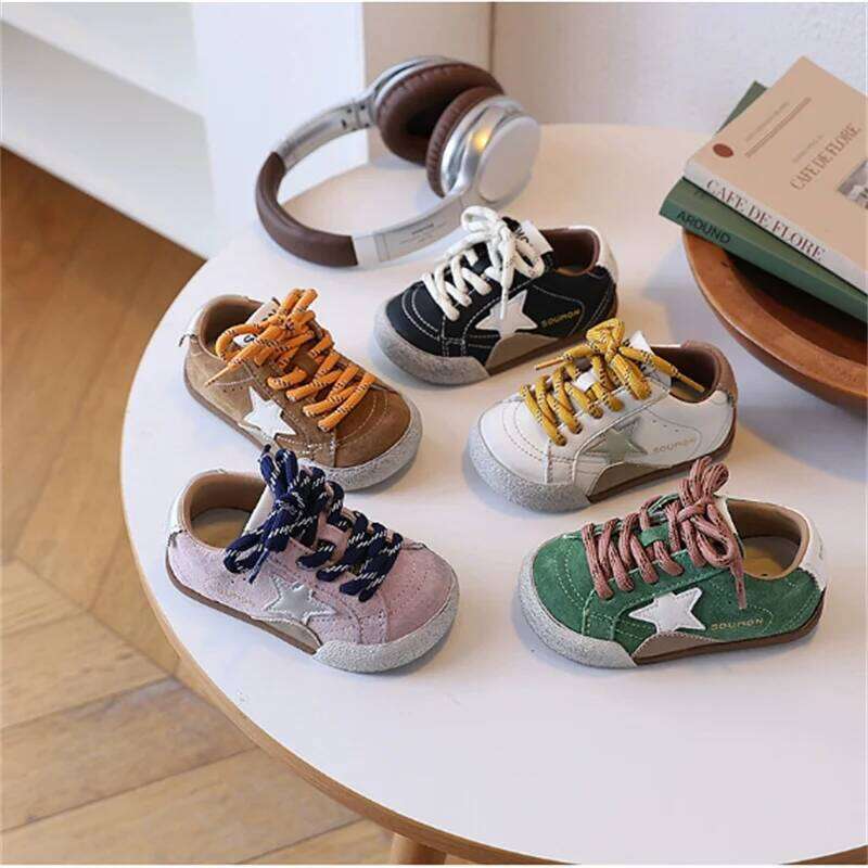 2025 New Autumn Children Leather Breathable Kids Casual Shoes Star Non-slip Fashion Toddler Girls Boys Sneakers 23-33 Y260128