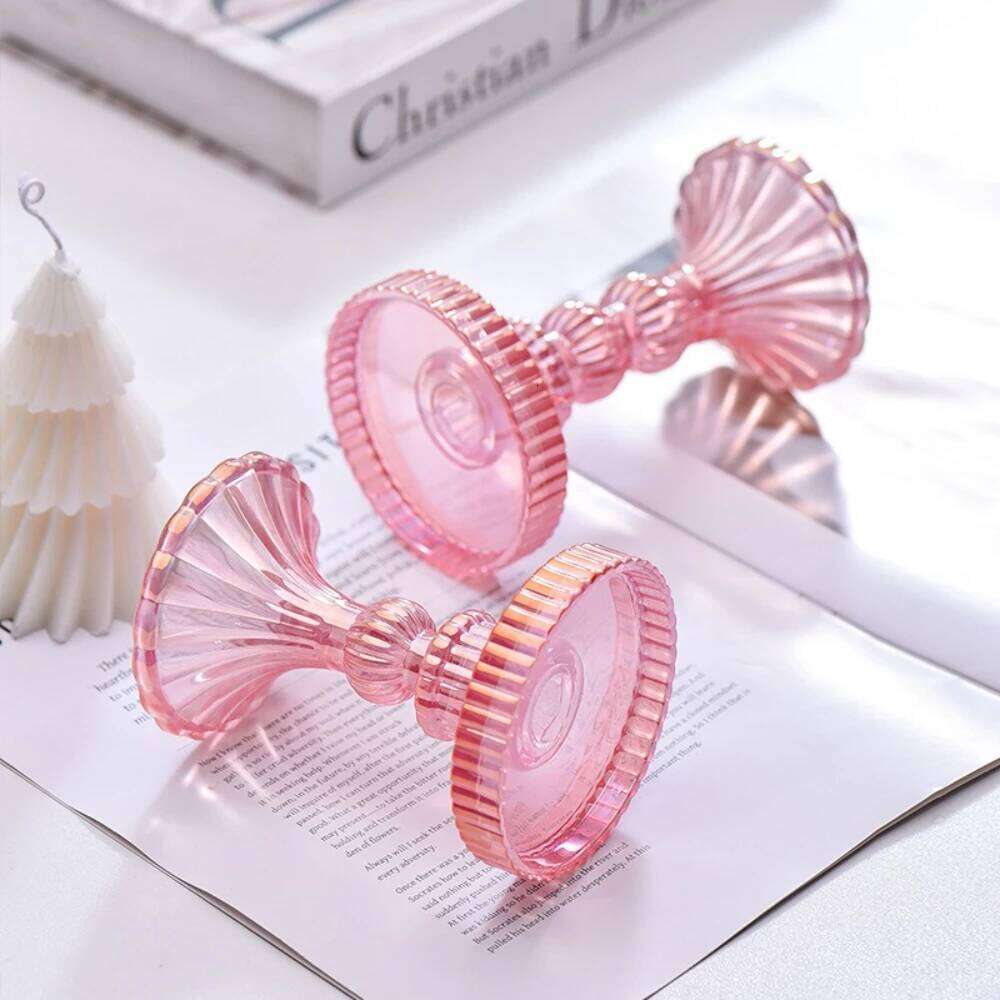 Creative High Footed Glass Candlestick Dining Wine Cabinet Decor Candle Stand Centerpiece for Table Wedding Dinning Party Y260131