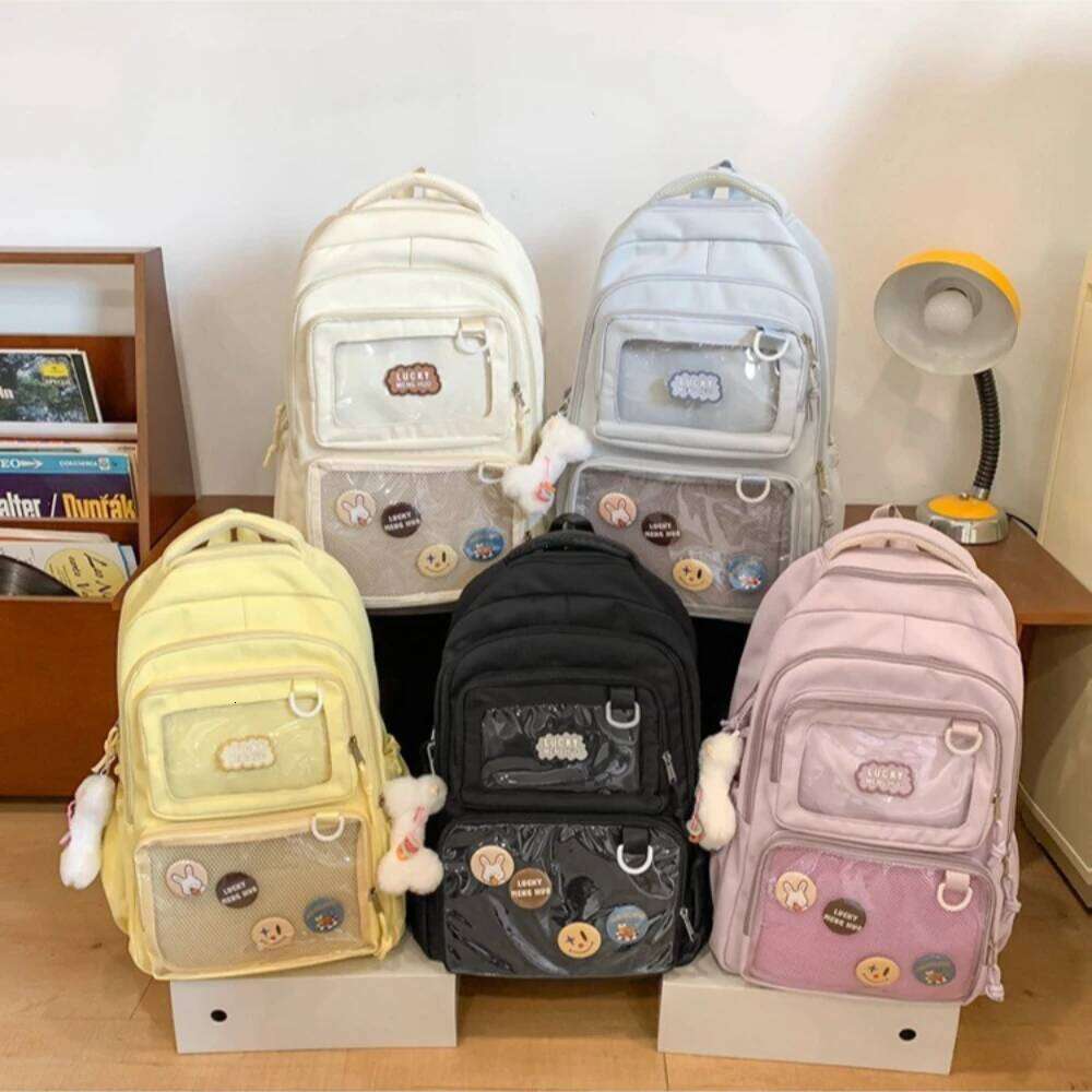 Japanese Style Kawaii Girls Transparent Ita Women Large Capacity Backpack Fashion School Bag for College Student JK