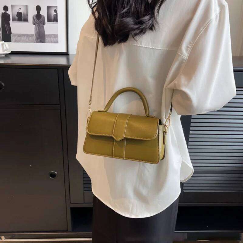2024 New Trend Luxury Pu Leather Shoulder for Women Handbag Fashion Crossbody Vintage Underarm Bag Small Square Satchel XJ260131
