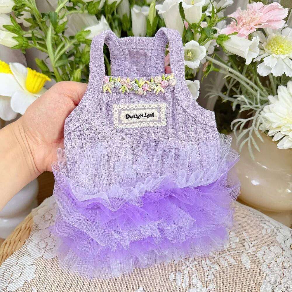 Fashion Lace Summer Thin Design Breathable Dog Princess Dress Mesh Lightweight Pet Costumes Puppy Apparel H260130