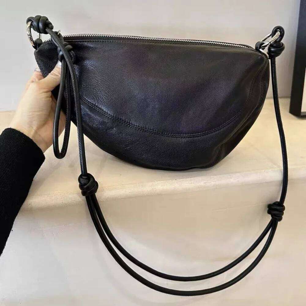 High End Casual Versatile One Shoulder Soft Leather Crescent Underarm Bag Crossbody Bags Handbags for Women