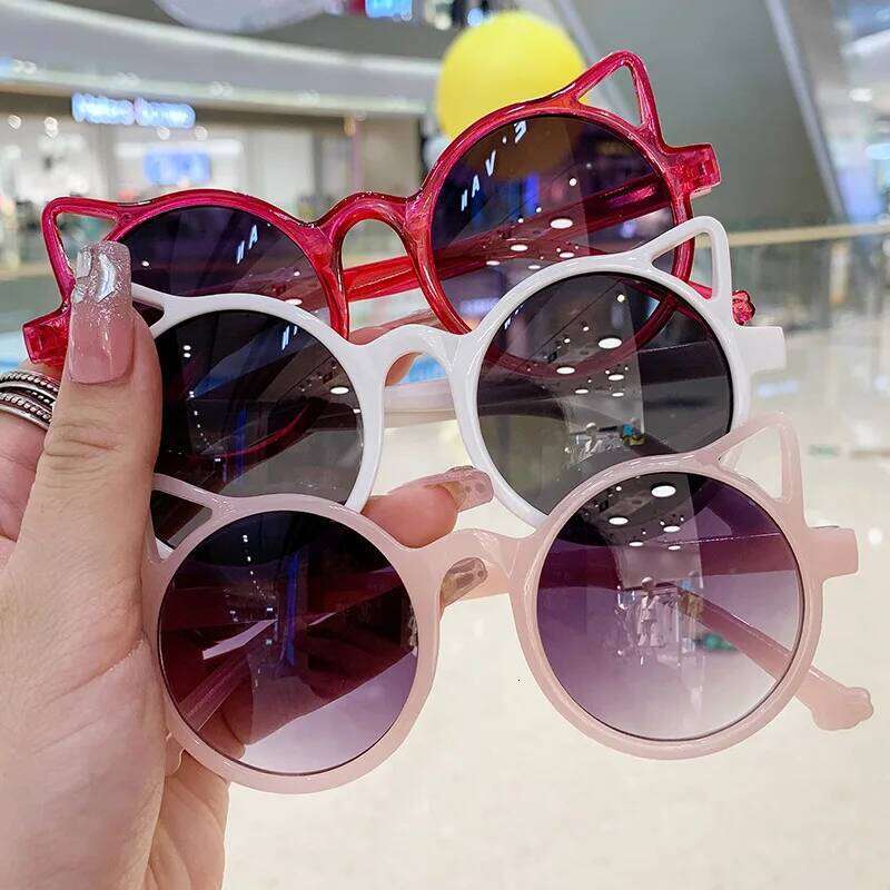 Children's New Fashion Cat's Ears Sunglasses Girls Cat Ear Sun Super Cute And Adorable Glasses H260130