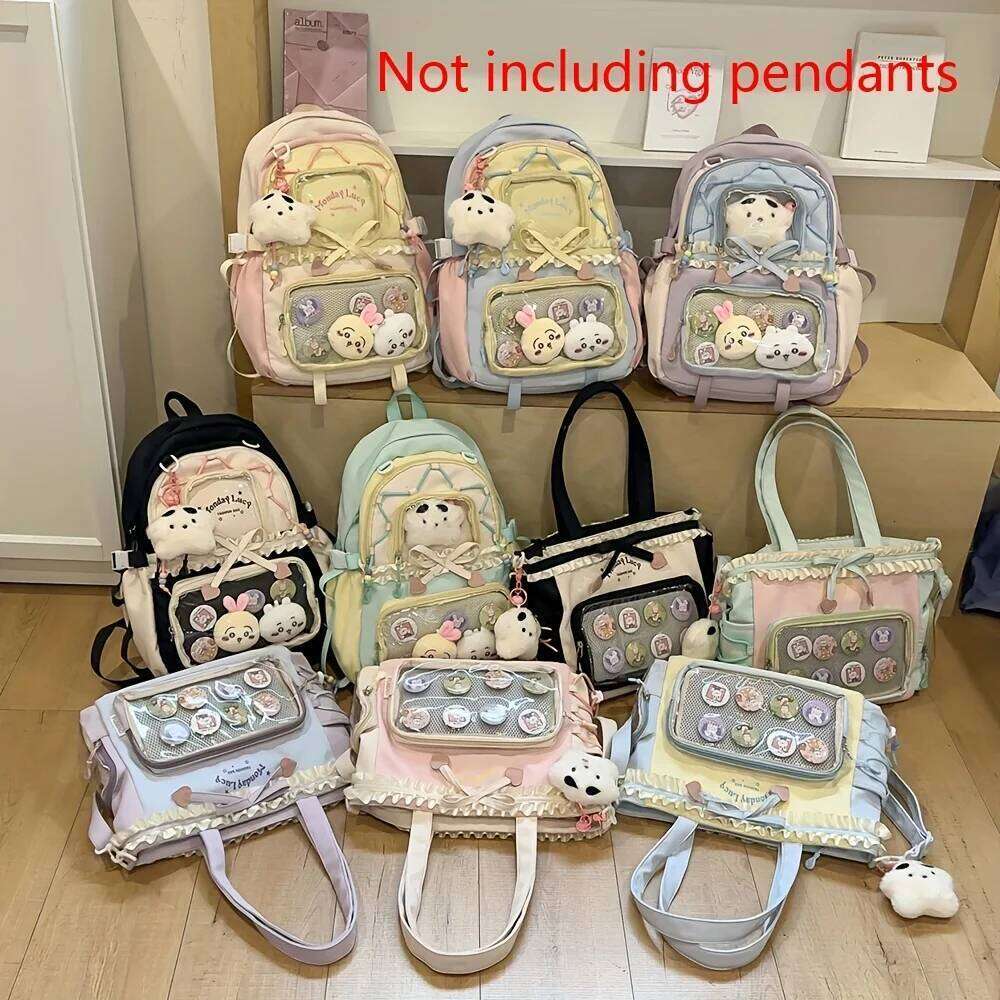 Two-Piece Pain Women's Bag Set Back to School Season Lace Lightweight Cute Girl Backpack 2025