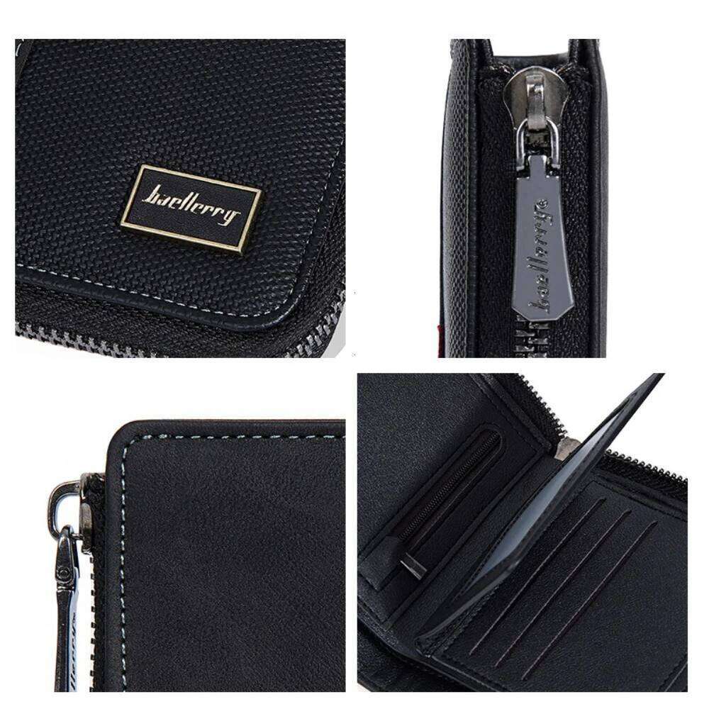 RFID Card Male Photo Holder Coin Pocket Man Purses Mens Wallet 2025 Luxury Brand Simple Short Men Zipper Wallets