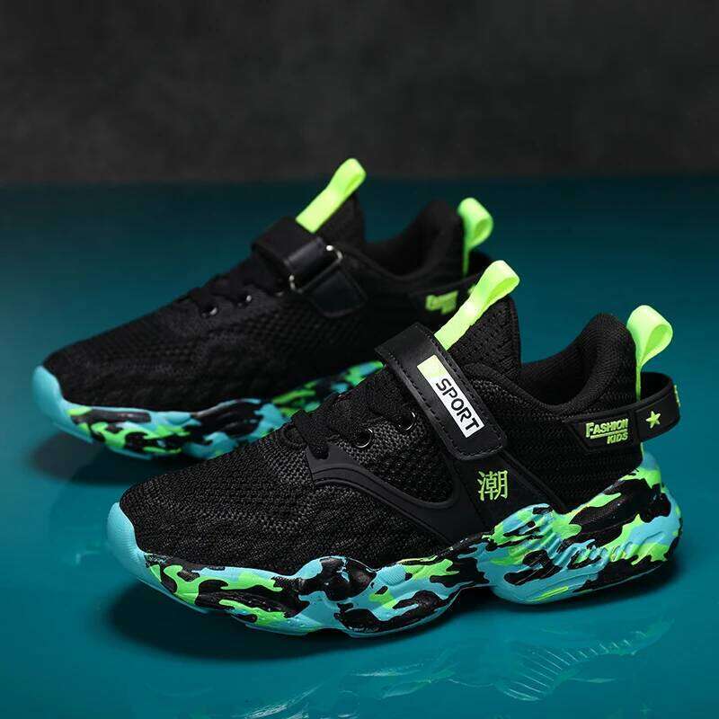 Children's Sports 2025 New Spring Mesh Breathable Comfortable Fashion Soft Sole Anti Slip Casual Running Shoes for Kids Y260128