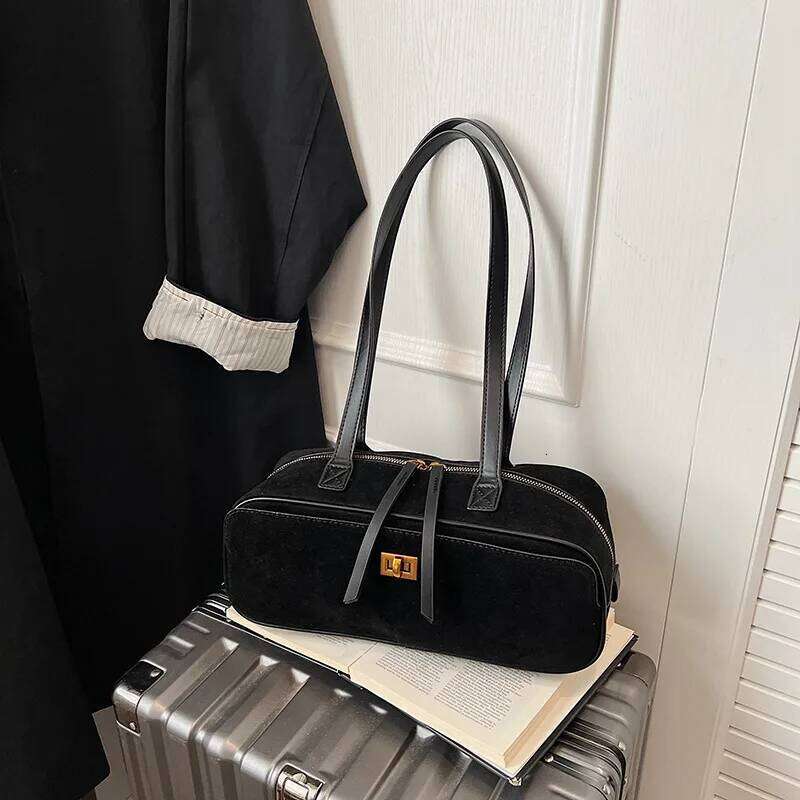 Pillow-shaped Crossbody Matte Suede Leather Handbag Retro Women's Shoulder Underarm Bag XJ260131