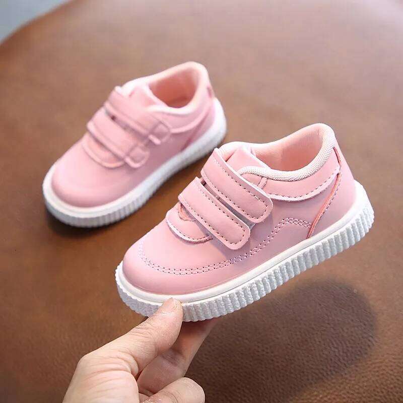 Kids Sneakers Girls Trainers Boys Children Leather White Black School Running Pink Sports Shoes Flexible Sole Y260128