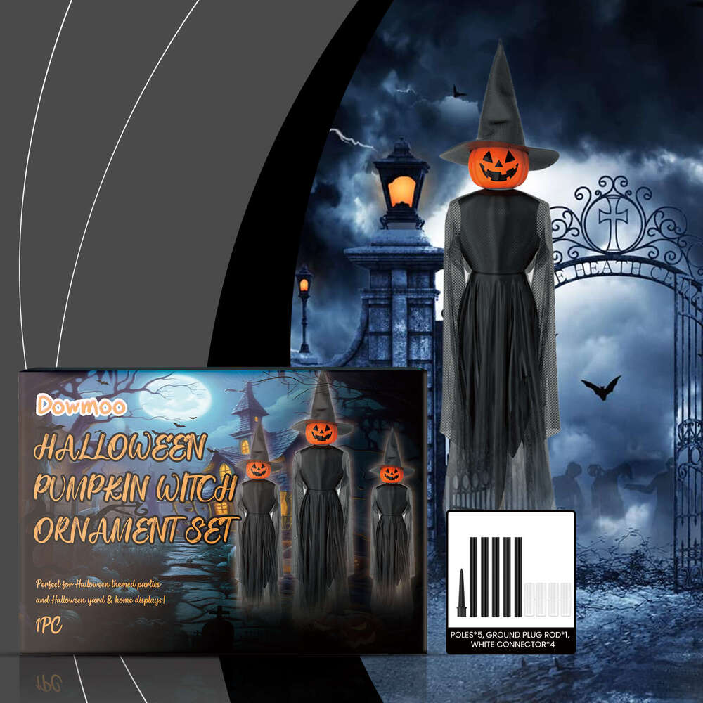 Dowmoo Pumpkin Witch Hanging Set Halloween Surprise Party Atmosphere Decoration Props S260131