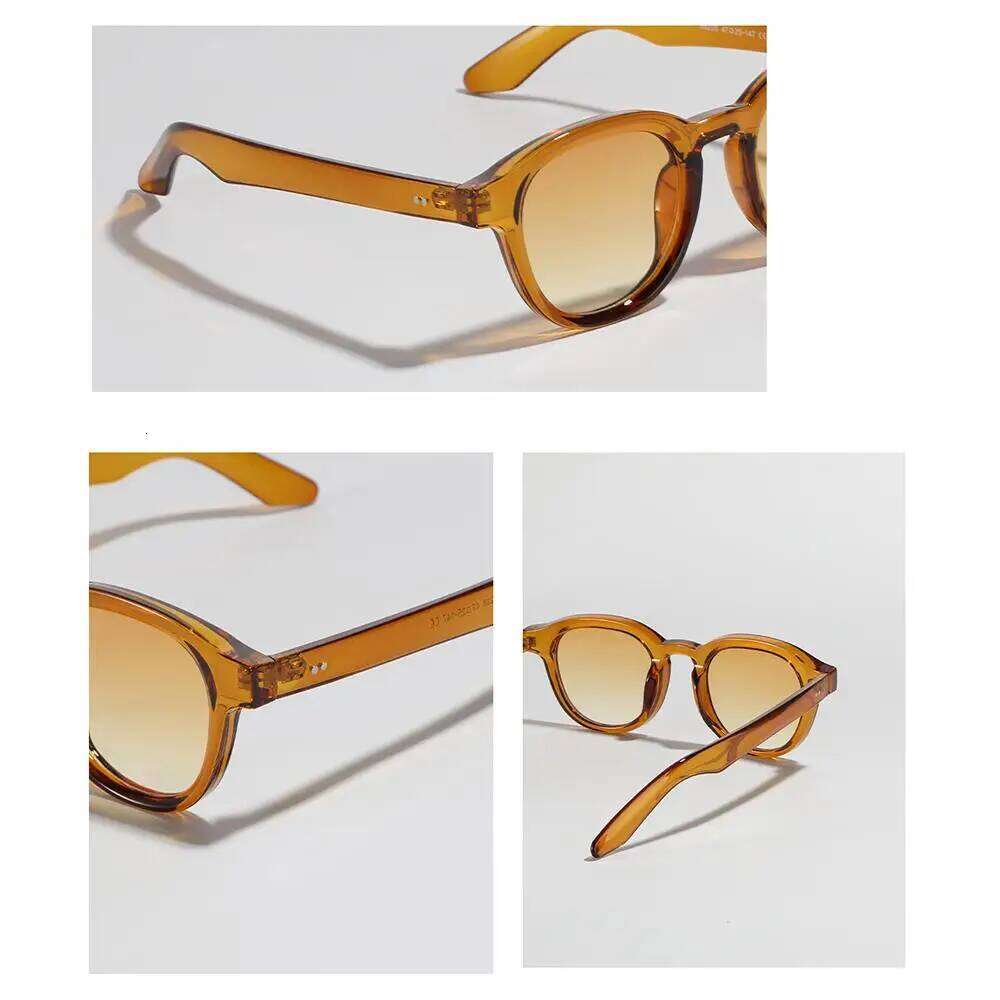 Fashion UV Protection Round Sunglasses Beach/Travel/Streetwear Vintage Shades Clear Lens Glasses for Women & Men H260130