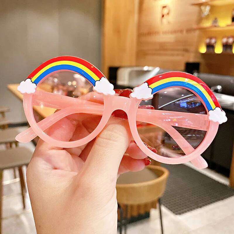 New Children Sunglasses Girls Decorate Rainbow Fashion Sun Glasses Cute Baby Outdoor Sunshade Eyewear UV400 Gafas De Sol H260130