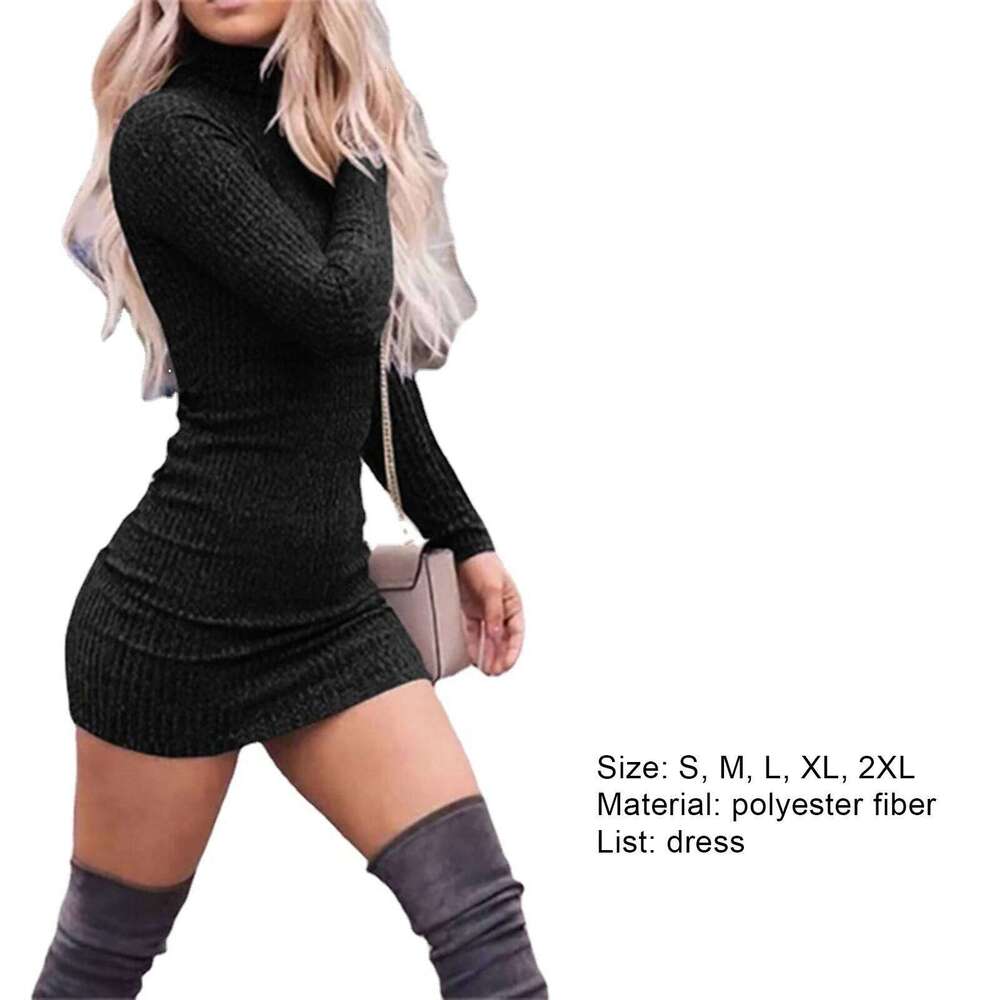 1Pc Official-Website All Match Women Sheath Solid Color Pullover Eye-catching Spring Dress Woman Clothing XJ260131