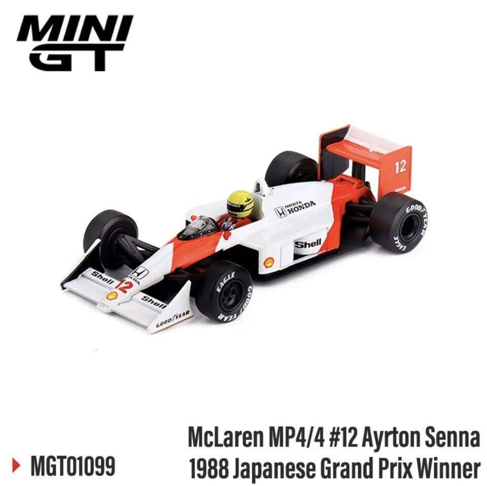 MINI GT 1:64 Ayrton Senna 1984 1987 Monaco 1988 1991 Japanese Grand Prix 2nd PlaceWinner Alloy Car Model Gift Y260130