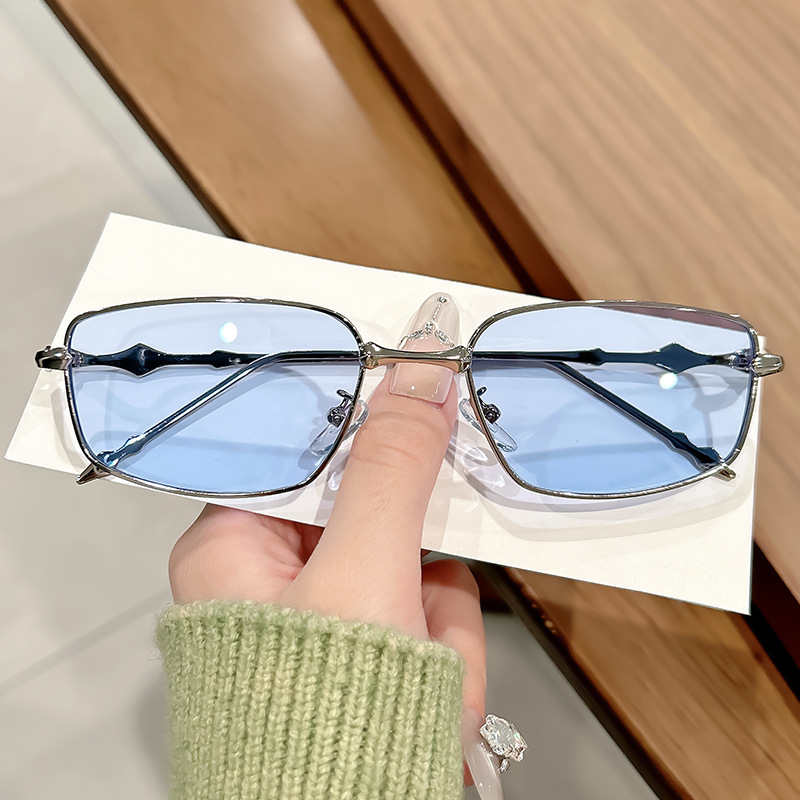 2026 New GM Metal Square Light Blue Women High-end Style Sunglasses for Men UV Protection
