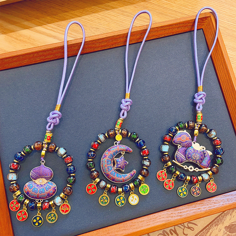 Exquisite Design Pony Car Pendant High Quality Gourd Car Hanging Accessories Exquisite Color Design Fashionable Chinese Style Hanging Rope