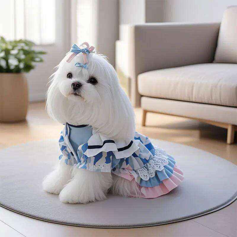 2025 Spring Summer Clothes Thin Puppy Dress Lolita Luxury Dog Clothing chihuahua Apparel Dresses Pet Costume for Small Dogs H260129