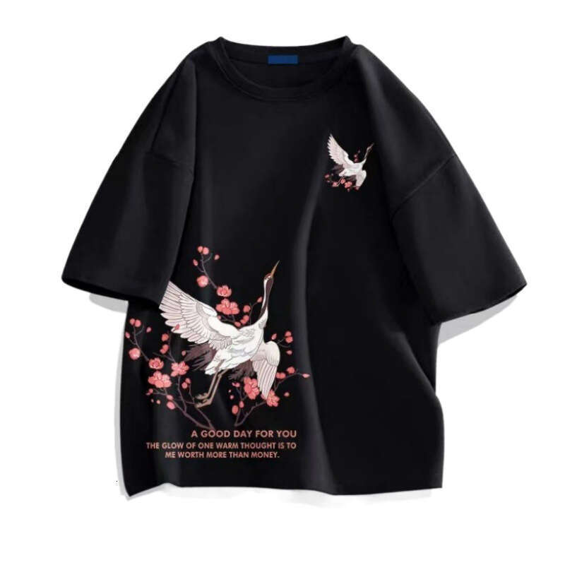 Plus Size Chinese Embroidery Niche Short Sleeve T-Shirt For Men And Women Summer Slim Fit Couple Style Top Trendy Luanyun Luanyun Luanyun