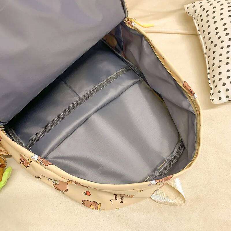 Student Teenager Children's Rucksack Women Casual School Bags Kids Birthday Gift Toy Cute Capybara Backpack for Girls Boys
