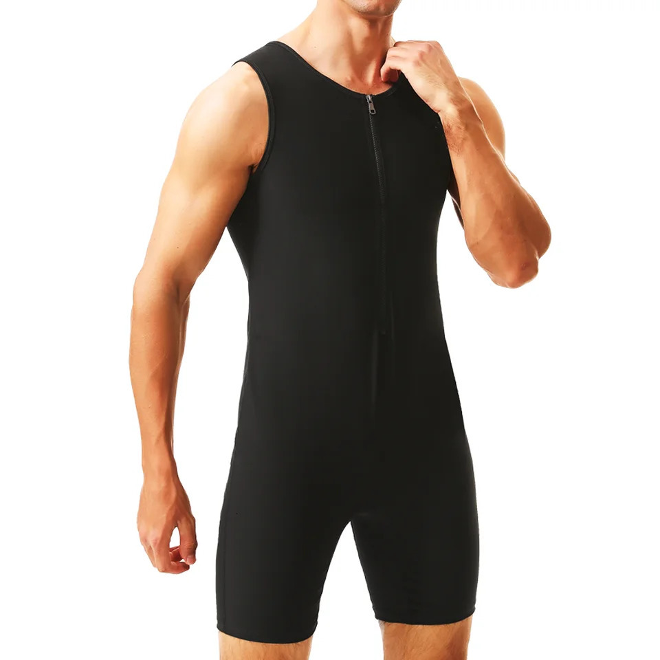Men Sweat Sauna Bodysuits Waist Trainer Thermal Slimming Body Shaper Corset Belly Control Gym Fitness Fat Burning Shapewear 260108