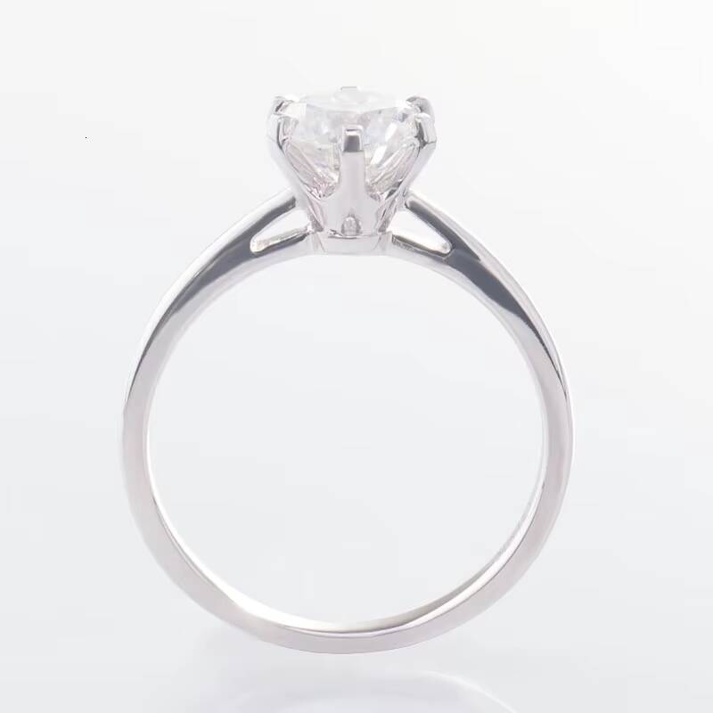 High Quality Fine Jewelry Wedding Rings 18K White Gold VVS Moissanite Gemstone Real Gold Women Engagement Wedding Rings