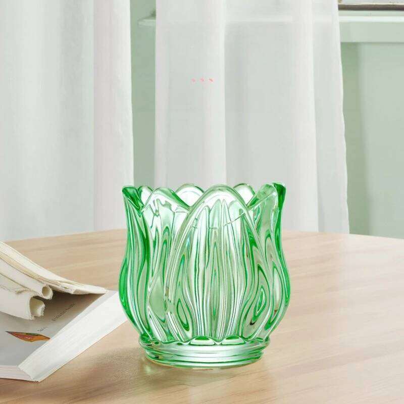 Glass Tulip Cup, Atmosphere Decoration, Photo Prop, Lotus-shaped Candlestick, Candle Utensils Y260131
