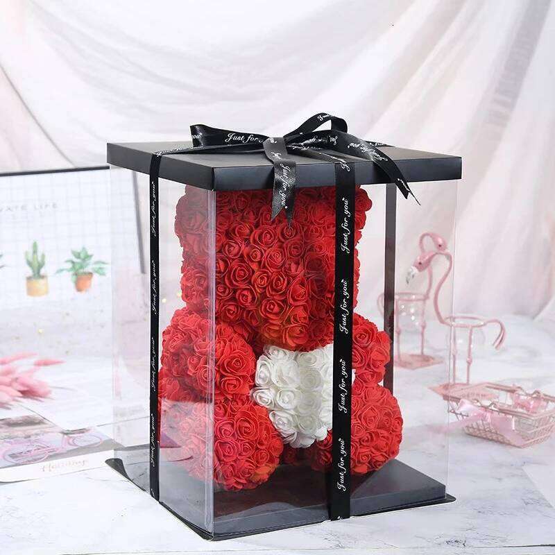 Christmas Decoration Valentine's Day Flower Birthday Gift Teddy Bear Simulation Rose Y260131