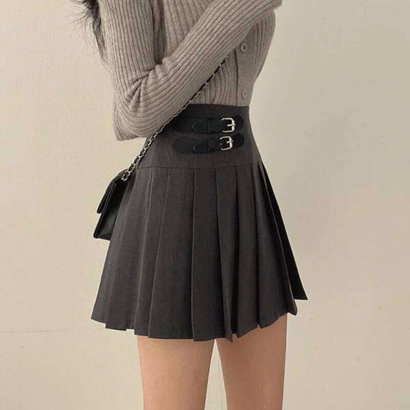 Women Patchwork Skirts High Waist Retro All-match Slim Hipsters Y2K Young Style Design Streetwear Cool Girls Casual Chic Basic XJ260131