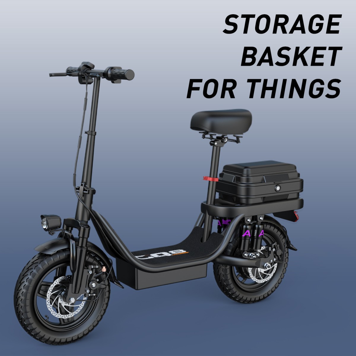 14 inch Adults Electric Scooter with seat GQ8 48V 15AH Commuting Folding E-Scooter 500W 150KG 60km range