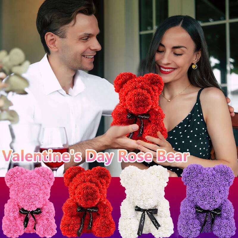 Creative Eternal Rose Artificial Flower Red Teddy Bear For Girlfriend Mother Birthday Valentine's Day Anniversary Y260131