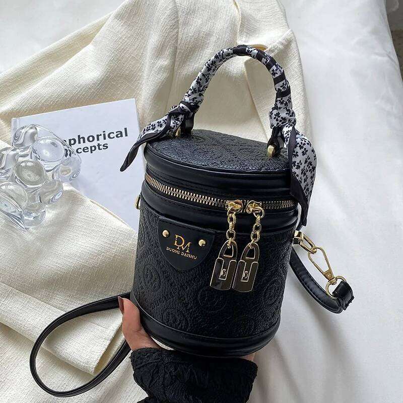 Women's New cylindrical Simple and versatile bucket crossbody bag Personalized fashion handbag