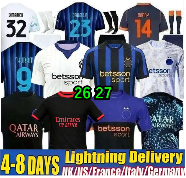 FANS Player 26 27 soccer jerseys INTER BARELLA MILANS LAUTARO Dumfries 2026 football shirts CALHANOGLU Men Kids kit Equpment DIMARCO THURAM Rossi Special finals A10