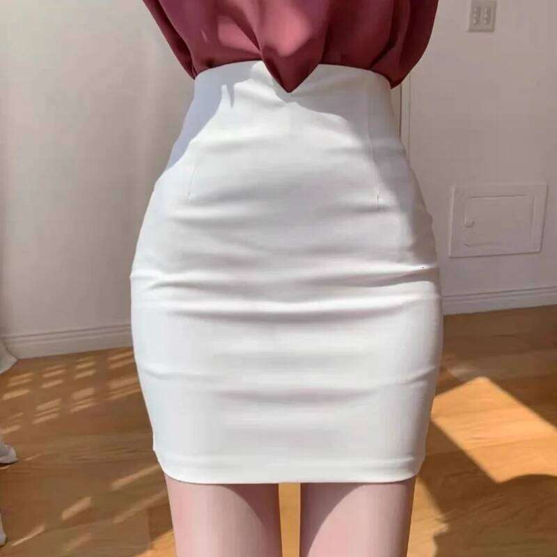 With Slit Office Skirts for Woman Tight White Black High Waist Formal Wrap Midi Women's Skirt Casual Summer 2025 Premium Clothes XJ260131