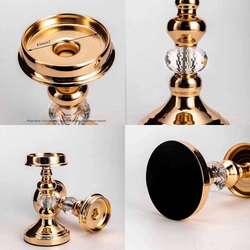 1pc Iron Roman ColumnVintage Metal Pillar Candlestick Holders Elegant Crystal Candle Stands Home Decoration Y260131