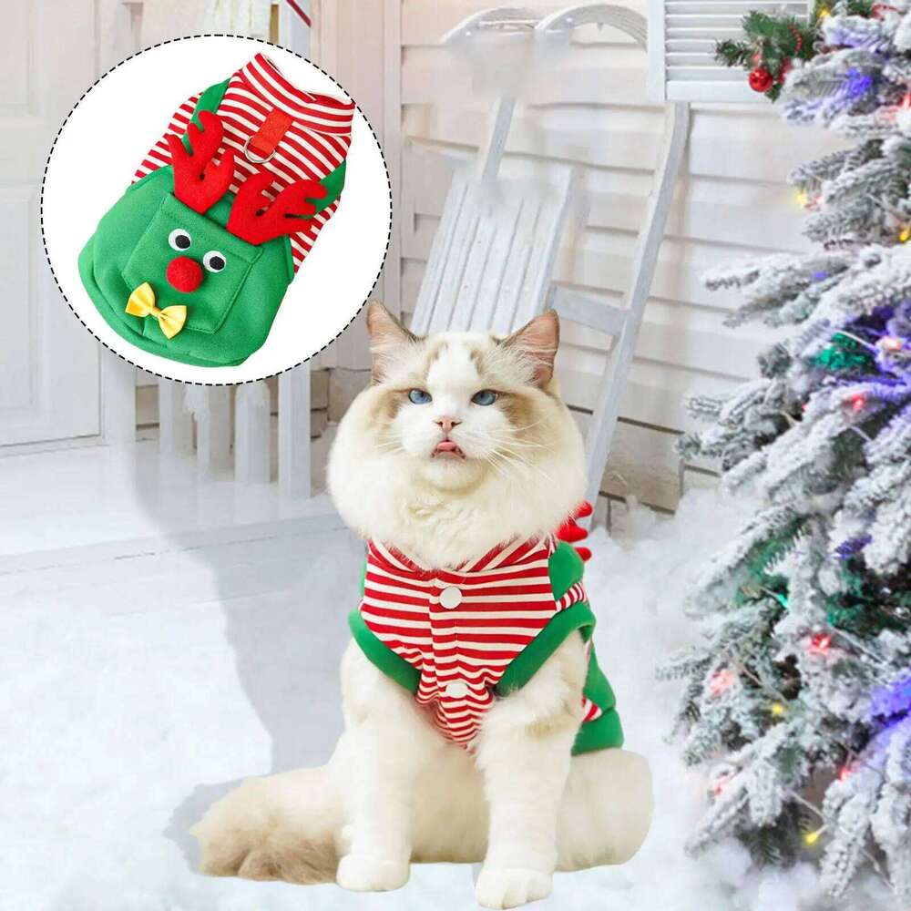Pet Christmas Costume Holiday Lovely Outfit for Puppy Small Medium Dogs Cats H260129