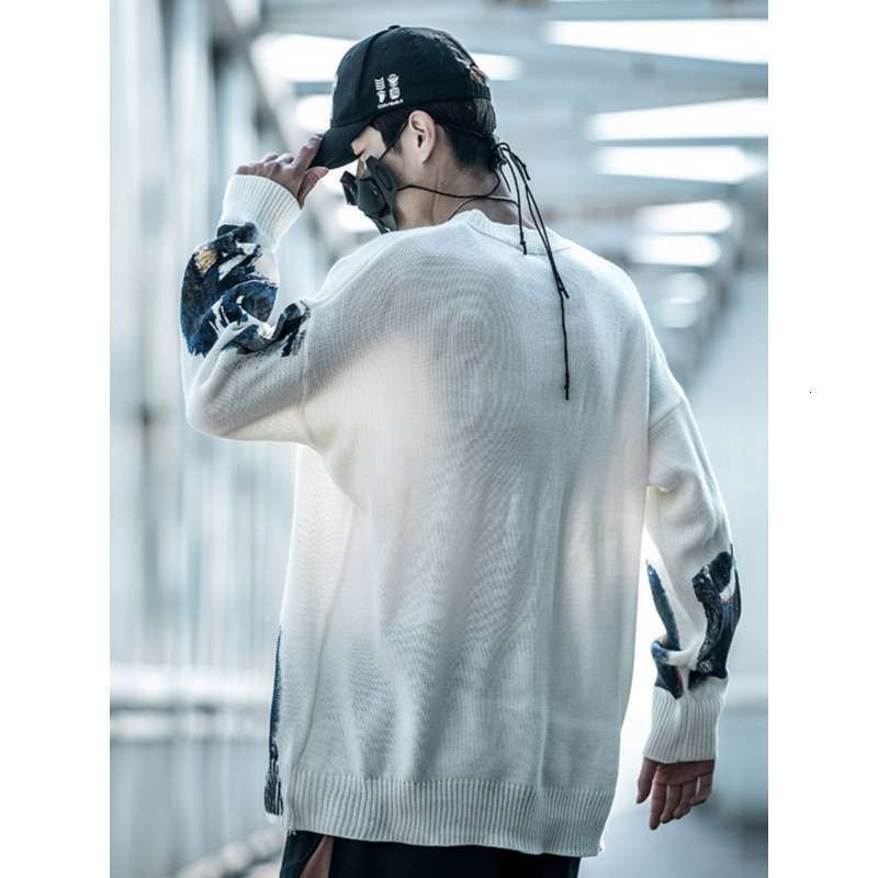 Xiaobin National Spring And Autumn New Men's Trendy Loose Handsome Outerwear Versatile Round Neck Knitted Sweater Trend Luanyun Luanyun