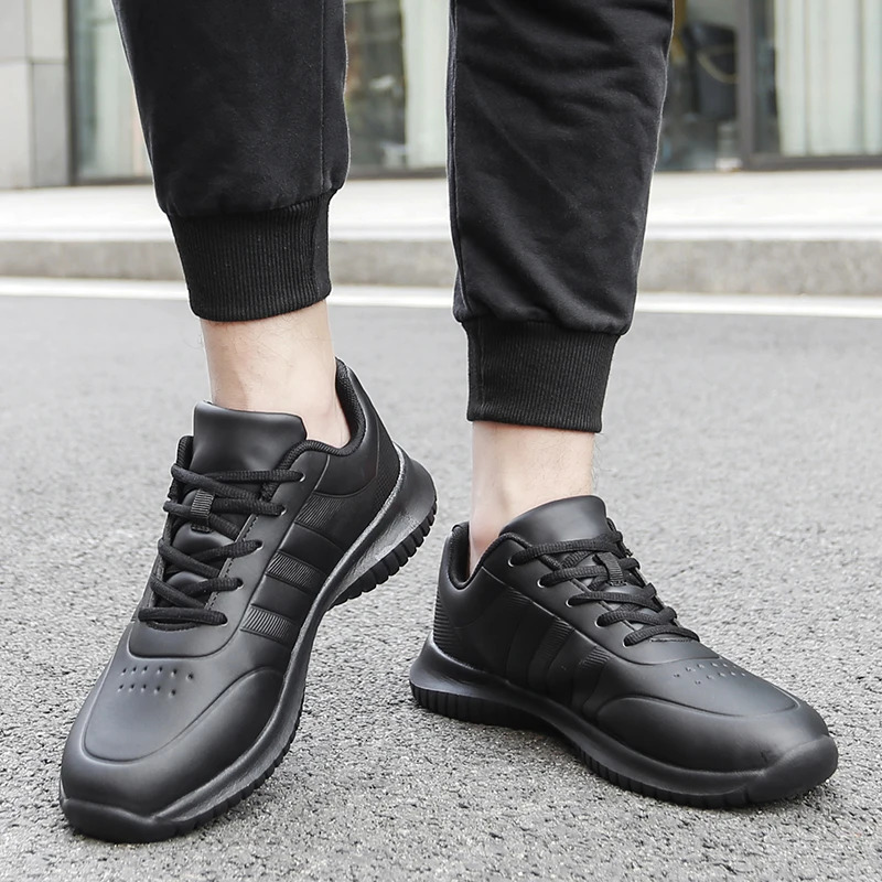 Chef shoes four season soft-sole anti-slip oil-proof waterproof portable kitchen work shoes fashion plus size casual mens shoes 260126