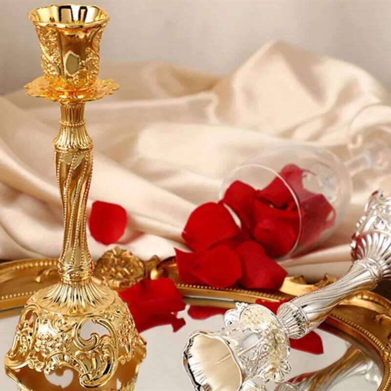 Metal Home Decoration Handicraft Candlestick Holder Candlelight Dinner Shooting Props Candle Accessories Y260131